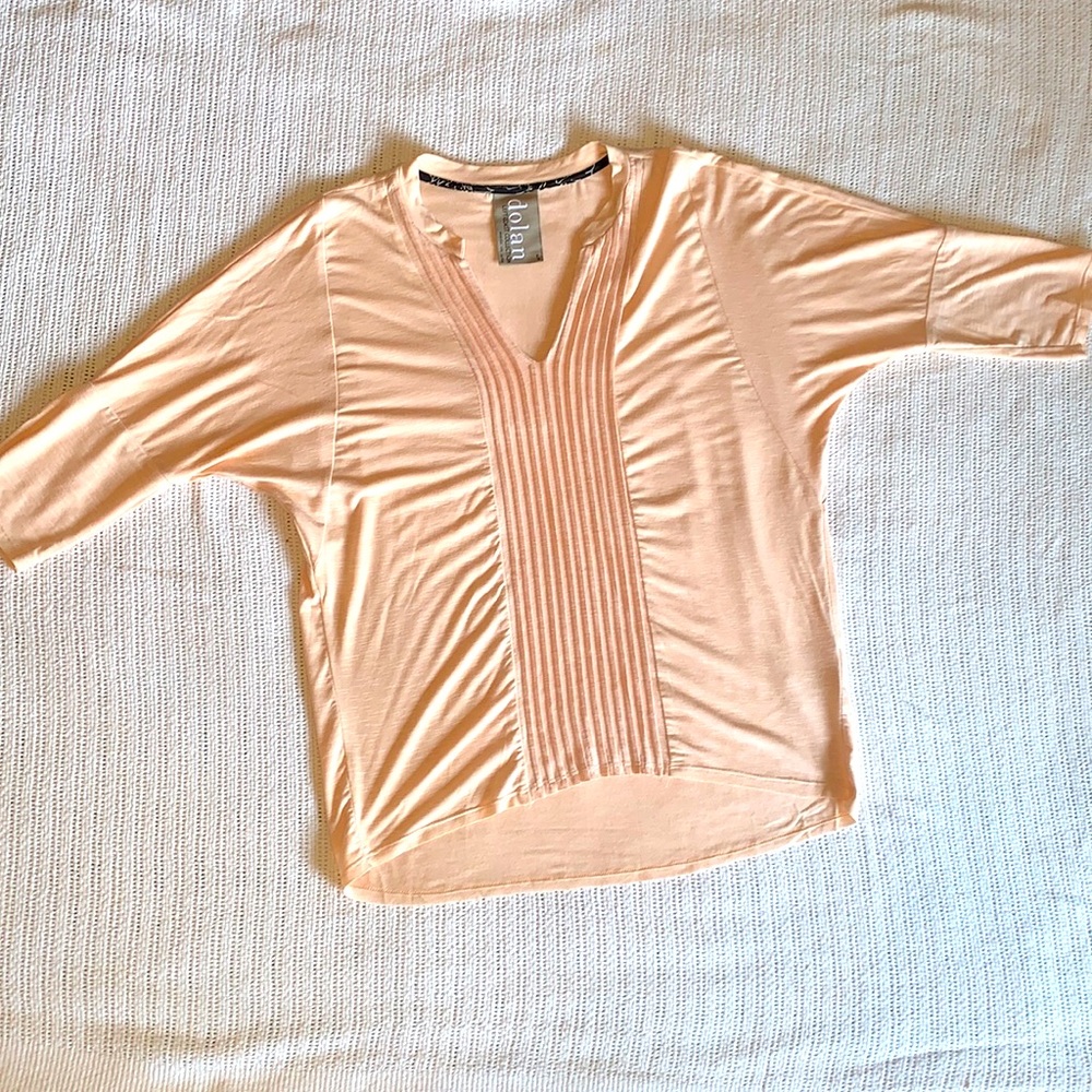 Very stretchy and soft dress top, coral/salmon color